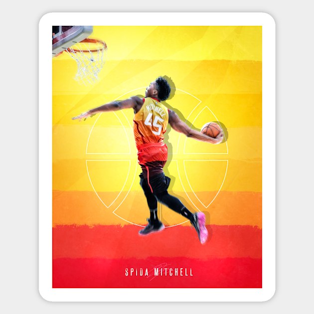 Donovan Spida Mitchell Utah Sports Art Sticker by JRoseGraphics